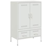 (white) vidaXL Highboard Sideboard Side Cabinet Storage Cupboard Cold-rolled Steel