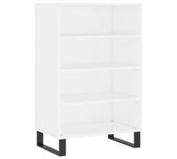 (white) vidaXL Highboard Sideboard Storage Cabinet High Gloss White Engineered Wood