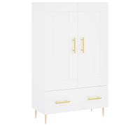 (white) vidaXL Highboard Sideboard Storage Cabinet High Gloss White Engineered Wood