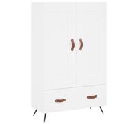 (white) vidaXL Highboard Sideboard Storage Cabinet High Gloss White Engineered Wood