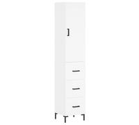 (white) vidaXL Highboard Sideboard Storage Cabinet High Gloss White Engineered Wood
