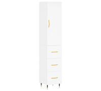 (white) vidaXL Highboard Sideboard Storage Cabinet Side Cabinet Black Engineered Wood