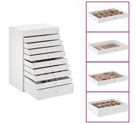 vidaXL Jewellery Box 10-Layer with Watch Holders White 29x20.5x40.5 cm