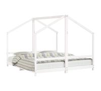 (white) vidaXL Kids Bed Frame Wooden Bedstead Bed Base Children's Bed Solid Wood Pine