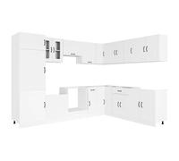 (white) vidaXL Kitchen Cabinet Set 14 Piece Cabinet Cupboard Kalmar Engineered Wood