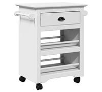 (white) vidaXL Kitchen Trolley BODO White 67.5x45x80 cm vegetable trolley trolley
