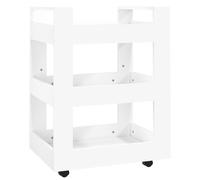 (White) vidaXL Kitchen Trolley Engineered Wood Organiser Trolley Rack Multi Colours