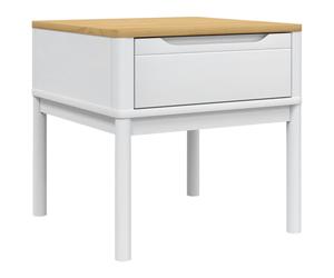 (white) vidaXL Lamp Table Hallway Side Table Bedside Accent Table Solid Wood Pine