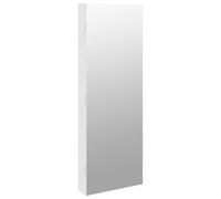 vidaXL Mirror Jewellery Cabinet with LED Lights Wall Mounted White, White
