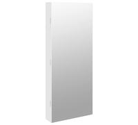 vidaXL Mirror Jewellery Cabinet with LED Lights Wall Mounted White, White