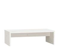 Vidaxl Monitor Stand White 50X27X15 Cm Solid Wood Pine