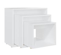 (white) vidaXL Nesting Tables Living Room Side Table End Table 3 pcs Engineered Wood
