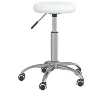 (white) vidaXL Office Swivel Chair Computer Chair Swivel Dining Stool Faux Leather