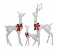 (white) vidaXL Reindeer Family Christmas Decoration 201 LEDs Xmas Reindeer Gold/White