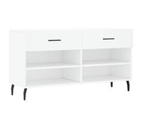 (white) vidaXL Shoe Bench Shoe Cupboard Shoe Storage Shoe Rack Black Engineered Wood