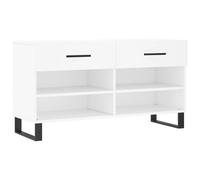 vidaXL Shoe Bench White 102x35x55 cm Engineered Wood UK NEW