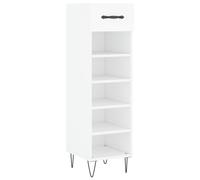 (white) vidaXL Shoe Cabinet Shoe Storage Cupboard Shoe Rack Smoked Oak Engineered Wood