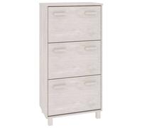 Vidaxl Shoe Cabinet Hamar White 59.5X35X117 Cm Solid Wood Pine