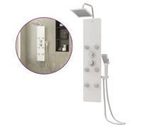 (white) vidaXL Shower Panel Unit Glass Home Rain Mixer Shower Bath Jet Black/White