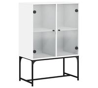 Side Cabinet with Glass Doors Storage Display Cupboard Cabinet Unit