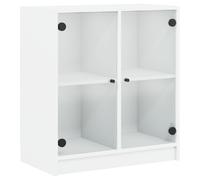 Vidaxl Side Cabinet With Glass Doors White 68X37X75.5 Cm