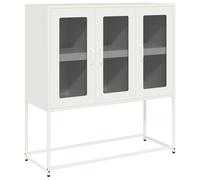 (white) vidaXL Sideboard Black 100.5x39x107 cm Cold-rolled Steel storage cabinet