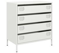 (white) vidaXL Sideboard Side Cabinet Storage Cupboard Highboard Cold-rolled Steel