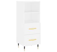 (white) vidaXL Sideboard Storage Cabinet Cupboard High Gloss White Engineered Wood