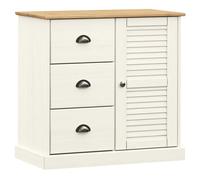 (white) vidaXL Sideboard Storage Cabinet Cupboard with Drawers VIGO Solid Wood Pine