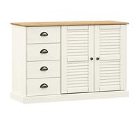 (white) vidaXL Sideboard Storage Cabinet Cupboard with Drawers VIGO Solid Wood Pine