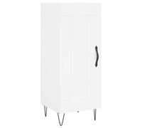 Sideboard White 34.5x34x90 cm Engineered Wood & Iron Hairpin Legs Modern Shelf