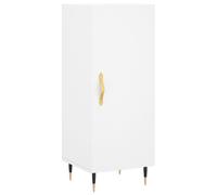 vidaXL Sideboard in White - Modern Engineered Wood 3-Compartment Storage Cabinet with Metal Legs