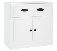 vidaXL 2 Door Single Drawer White Sideboard - Size: 67.5 x 70 x 35.5cm - Wilko