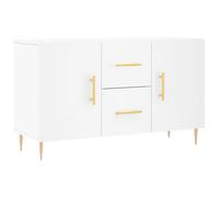 vidaXL Sideboard White Engineered Wood with Metal Legs - Modern Storage Cabinet for Living Room, Bedroom and Office