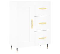 vidaXL Sideboard Single Door 3 Drawer – Engineered Wood – White 69.5x34x90 cm