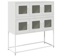 (white) vidaXL Sideboard White 100.5x39x107 cm Cold-rolled Steel storage cabinet