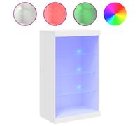 (white) vidaXL Sideboard with LED Lights Cupboard Highboard Side Cabinet Concrete Grey