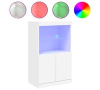 (white) vidaXL Sideboard with LED Lights Cupboard Highboard Storage Buffet Cabinet
