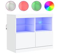 (white) vidaXL Sideboard with LED Lights Cupboard Highboard Storage Buffet Cabinet