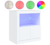 (white) vidaXL Sideboard with LED Lights Cupboard Highboard Storage Buffet Cabinet