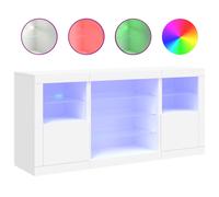 (white) vidaXL Sideboard with LED Lights Cupboard Highboard Storage Cabinet Sonoma Oak