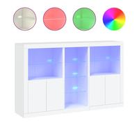 (white) vidaXL Sideboard with LED Lights Home Cupboard Side Cabinet Storage Highboard