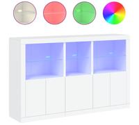 (white) vidaXL Sideboard with LED Lights Home Cupboard Side Cabinet Storage Highboard