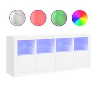 (white) vidaXL Sideboard with LED Lights Home Cupboard Side Cabinet Storage Highboard