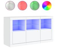 (white) vidaXL Sideboard with LED Lights Home Cupboard Side Cabinet Storage Highboard