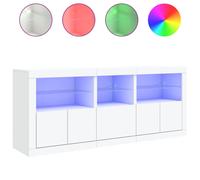 (white) vidaXL Sideboard with LED Lights Home Cupboard Storage Side Cabinet Highboard