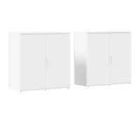 vidaXL 2 Door White Sideboard Set of 2 - Size: 80 x 38 x 79cm - Wilko