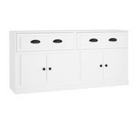 (white) vidaXL Sideboards Storage Cabinet Cupboard Highboard 2 pcs Engineered Wood