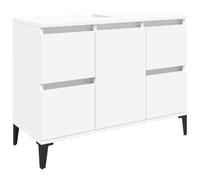 (white) vidaXL Sink Cabinet Vanity Unit Storage Under Sink Cabinet Engineered Wood