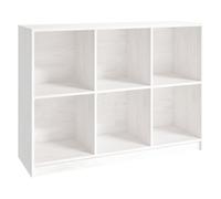 (white) vidaXL Solid Pinewood Book Cabinet Wooden Storage Rack Bookcase Multi Colours